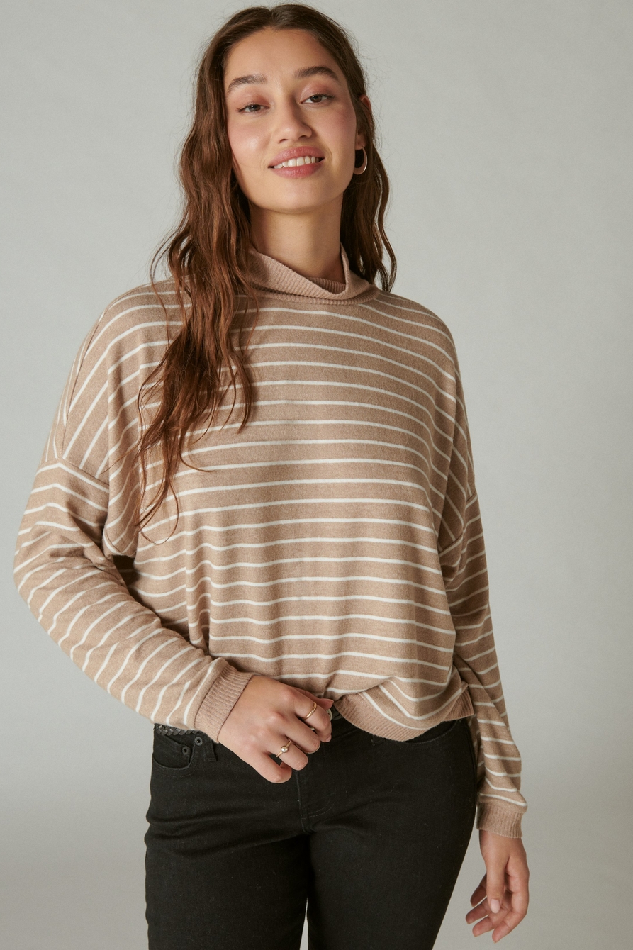 cloud jersey mock neck top